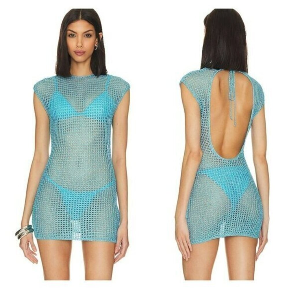 H:ours Hyde Sequin Knit Mini Dress - Blue